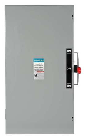 SIEMENS Nonfusible Safety Switch, Heavy Duty, 600V AC, 3PST, 200 A, NEMA 1 DTNF364