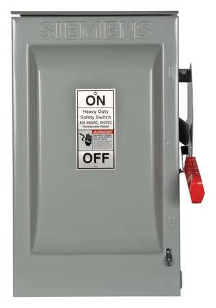 SIEMENS Nonfusible Safety Switch, Heavy Duty, 600V AC, 3PST, 60 A, NEMA 3R HNF362R