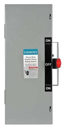 SIEMENS Nonfusible Safety Switch, Heavy Duty, 240V AC, 3PST, 30 A, NEMA 1 DTNF321