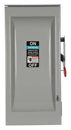 SIEMENS Nonfusible Safety Switch, General Duty, 240V AC, 3PST, 100 A, NEMA 3R GNF323R