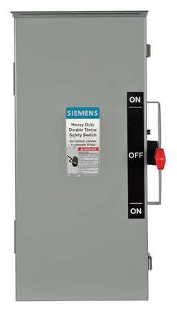 SIEMENS Nonfusible Safety Switch, Heavy Duty, 600V AC, 3PDT, 60 A, NEMA 3R DTNF362R