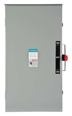 SIEMENS Nonfusible Single Throw Safety Switch, General Duty, 240V AC, 2PST, 200 A, NEMA 3R DTGNF224NR