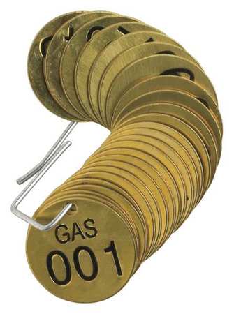 BRADY Numbered Tag Set, 001 to 025, 25 Tags 23264