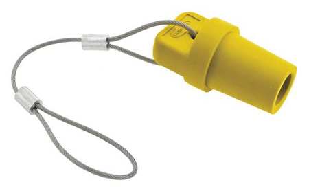 HUBBELL Single Pole Connector Cover, Male, Yellow HBLMCAPY
