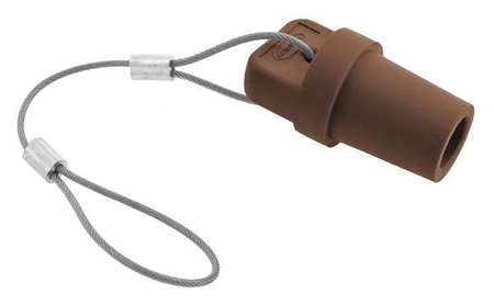 HUBBELL Single Pole Connector Cover, Male, Brown HBLMCAPBN