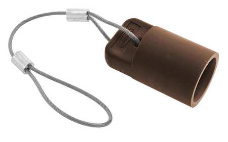 HUBBELL Single Pole Connector Cover, Female, Brown HBLFCAPBN