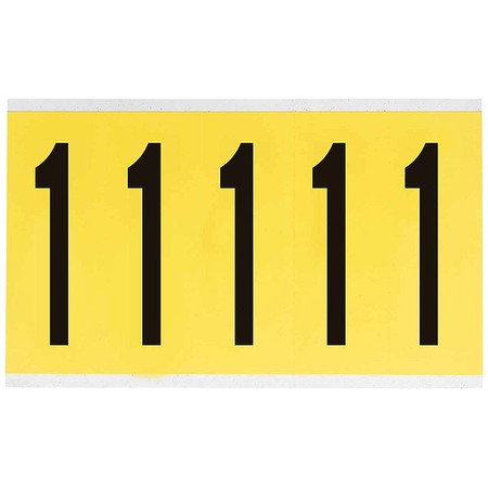 BRADY Number Label, 3-7/8in.H Character, Vinyl 3460-1