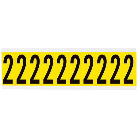 BRADY Number Label, 1-15/16in.H Character, Vinyl 3440-2