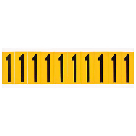 Brady Number Label, 1-15/16in.H Character, Vinyl 1534-1