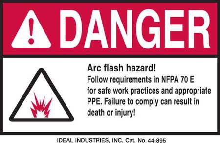 BRADY Arc Flash Protection Label, 4inHx6inW, PK5 98464