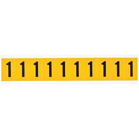 BRADY Number Label, 1in.H Character, Vinyl 1530-1