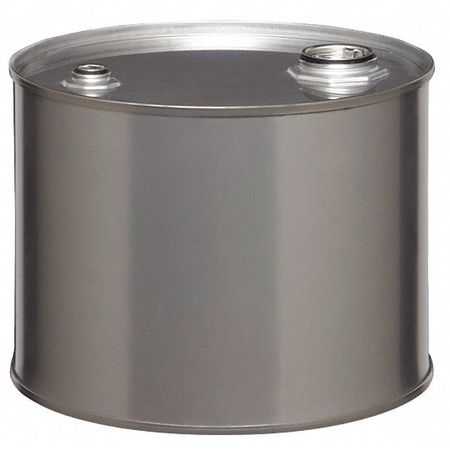 ZORO SELECT Closed Head Transport Drum, 304 Stainless Steel, 5 gal, Unlined, Silver ST0503