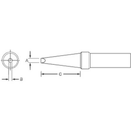 Weller Soldering Tip, Flat, 1.6mm ETAA