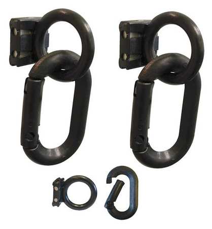 ZORO SELECT Magnet Ring/Carabiner Kit, Black, PK2 72103