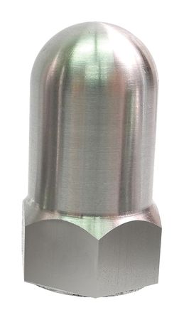 ZORO SELECT High Crown Flattened Head Cap Nut, 3/8"-16, Aluminum, Plain, 1.063 in H Z0331-ALU