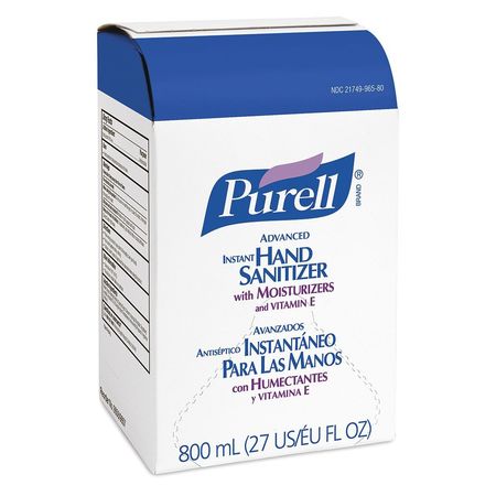 Purell Hand Sanitizer, Gel, 800mL Bag-in-Box Refill, PK6 9656-06