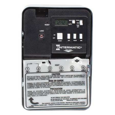 INTERMATIC Electronic Timer, 24 hr/7 Days, SPST EH10