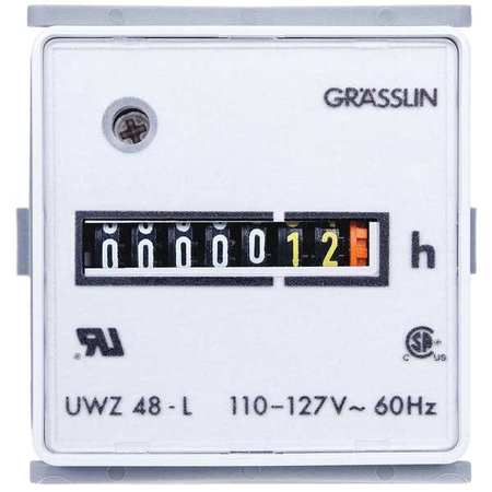 Intermatic Hour Meter, 24VAC, 60 Hz, Plastic, Square UWZ48E-24U