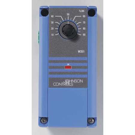 JOHNSON CONTROLS Humidity Control, Surface or DIN rail, SPDT, 120 to 240V AC W351AB-2C