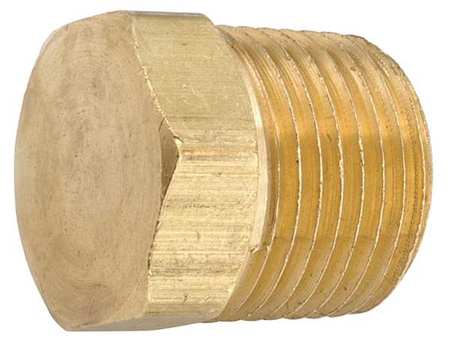 Zoro Select Low Lead Brass Hex Plug, Male NPT, 1/4" Pipe Size 706125-04