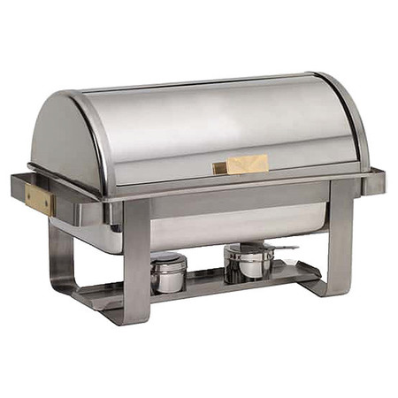 American Metalcraft Chafer, Roll Top, Stainless/Brass, 8 qt. MACD3