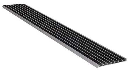 WOOSTER PRODUCTS Stair Nosing, Black, 48in W, Extruded Alum 141BLA4