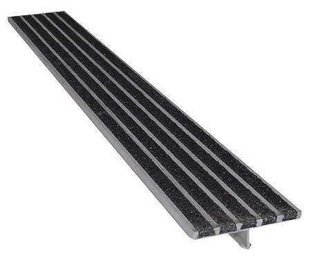 WOOSTER PRODUCTS Stair Strip, Blk, 48in W, Extruded Aluminum 630ABLA4