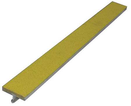 WOOSTER PRODUCTS Stair Strip, Yellow, 60in W, Extruded Alum, WP24AYEL5 WP24AYEL5