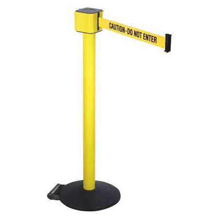 RETRACTA-BELT Barrier Post with Belt, 40 In. H, 30 ft. L PM412-30YA-CAU