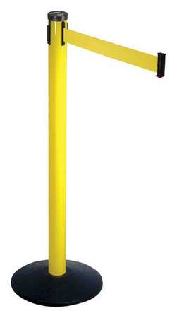 RETRACTA-BELT Barrier Post with Belt, 40 In. H, Sloped 301YA-YW