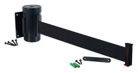 Retracta-Belt Wall Barrier, 10ft Black Belt WM700SB-BK-RE