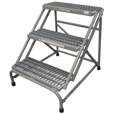 COTTERMAN 3 Steps, Steel Step Stand, 500 lb. Load Capacity, Gray 1403N3234A3E10B1C1P1