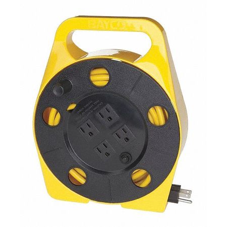 BAYCO 25 ft. 16/3 Cord Reel, w/Integrated Cord, 4 Outlets 10 Amps 4 Outlets SL-755