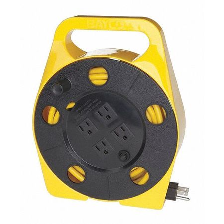 Bayco 25 ft. 16/3 Cord Reel, w/Integrated Cord, 4 Outlets 10 Amps 4 Outlets  SL-755