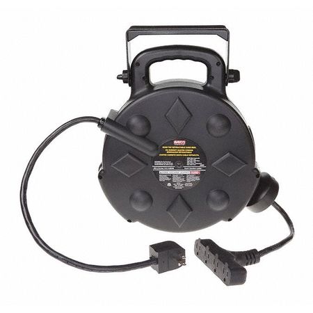 Bayco 50 ft. 12/3 Polymer Cord Reel, w/All Weather Cord 15 Amps 4 Outlets SL-8906