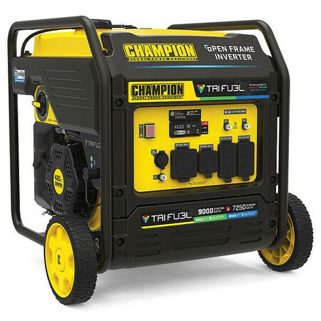 CHAMPION POWER EQUIPMENT Portable Generator, Gasoline/Natural Gas/Propane, Electric, Recoil Start, 120/240V AC 201176
