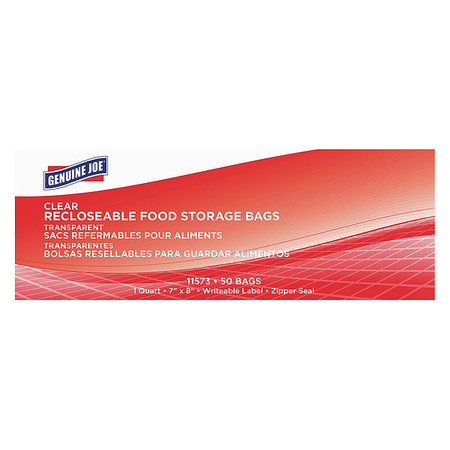 Genuine Joe Food Storage BagsClear, PK50 GJO11573