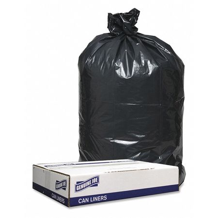 Genuine Joe 60 gal Trash Bags, 1.20 mil (30 Micron), Black, 100 PK GJO98209