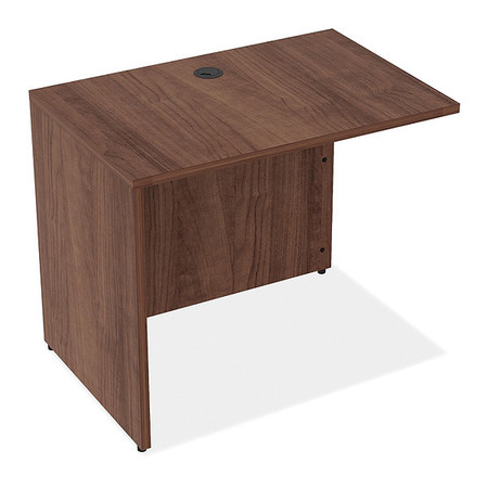 LORELL Desk Return, 24" D, 35" W, 29-1/2" H, Walnut, 3mm PVC (Edge), Metal LLR34400