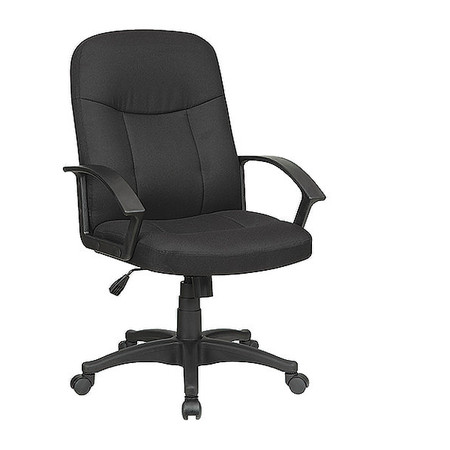 LORELL Fabric Executive Chair, Open Loop Arms, Black LLR84552