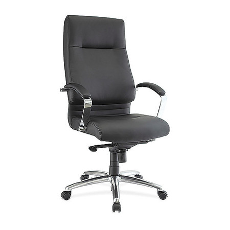 LORELL Leather Executive Chair, 18-1/4" to 21-1/4", Padded Arms LLR66922