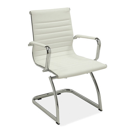 LORELL Guest Chair, 23.8"L35-1/2"H, LeatherSeat, ModernSeries LLR59504