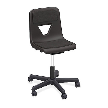 LORELL Polypropylene Task Chair, 18-1/4" to 22.63", No Arms, Black LLR99913