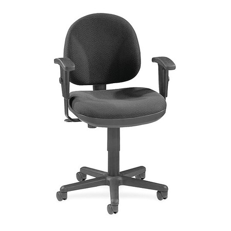 LORELL Task Chair, 17.30" to 22.40", Adjustable Arms, Black LLR80004