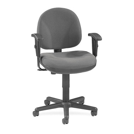 LORELL Task Chair, 17.30" to 22.40", Adjustable Arms, Gray LLR80005