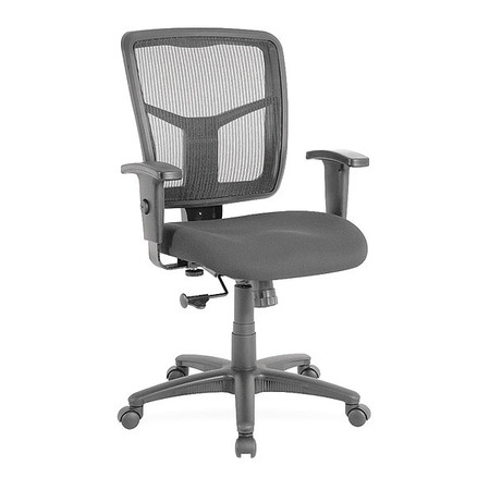 LORELL Managerial Chair, Fabric, 17.70" to 21" Height, Adjustable Arms, Black LLR86209