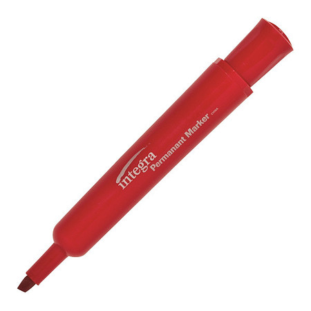 INTEGRA Red Permanent Chisel MarkersRed, PK12, 12 PK ITA33328