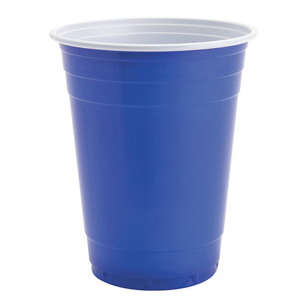 Genuine Joe Plastic Party Cups, 16Oz, Blu.Wht, PK50 GJO11250