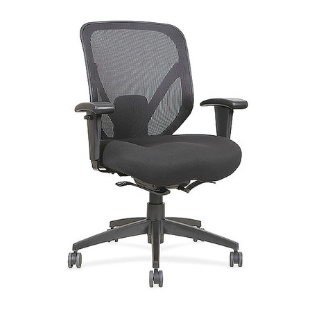 LORELL Managerial Chair, Fabric, 18-1/4" to 22-1/4" Height, Adjustable Arms, Black LLR20017