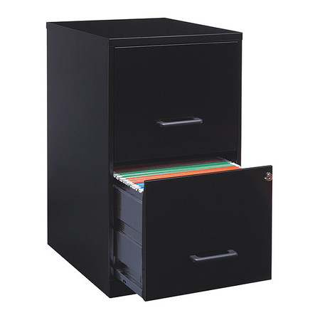 Lorell 14.3" W Soho 18" 2-Drawer File Cabinets, Black, Black LLR14341